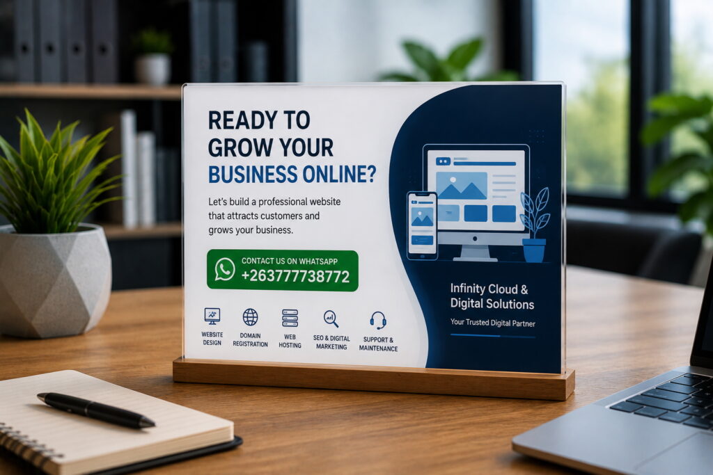 InfinityWeb Design call to action for website design and digital marketing in Zimbabwe